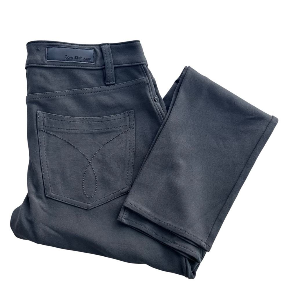 Calvin Klein & Co. Women’s 8 Gray Mid Rise Stretchy Knit Skinny Ankle Crop Pants